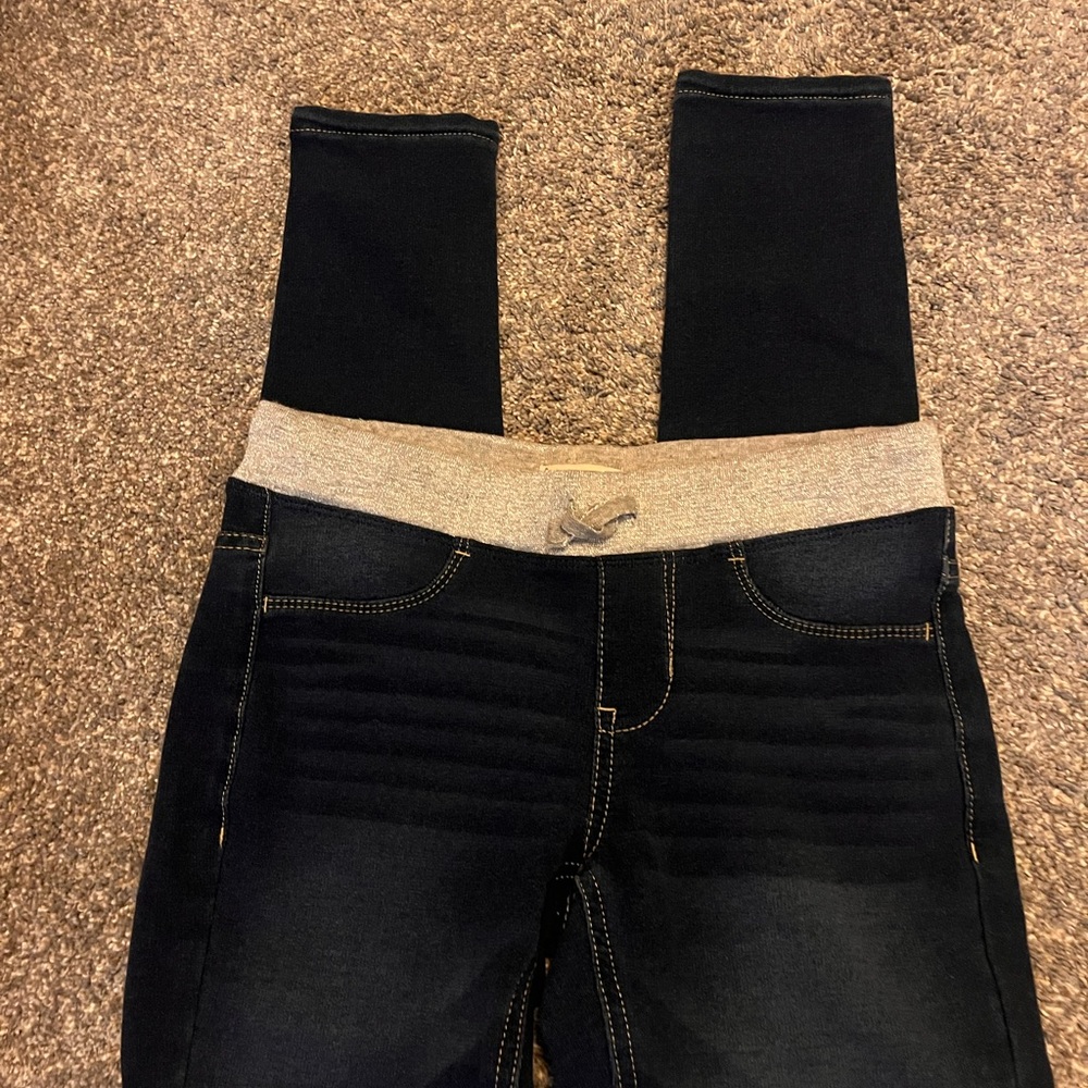 SO Black Jeans Overalls with Gray Waistband